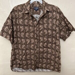 Steve & Barry's‎ XXL Brown Fall Floral Short Sleeve Shirt